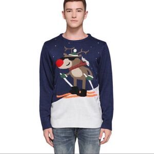 New! Shineflow Reindeer Christmas Sweater Sz M